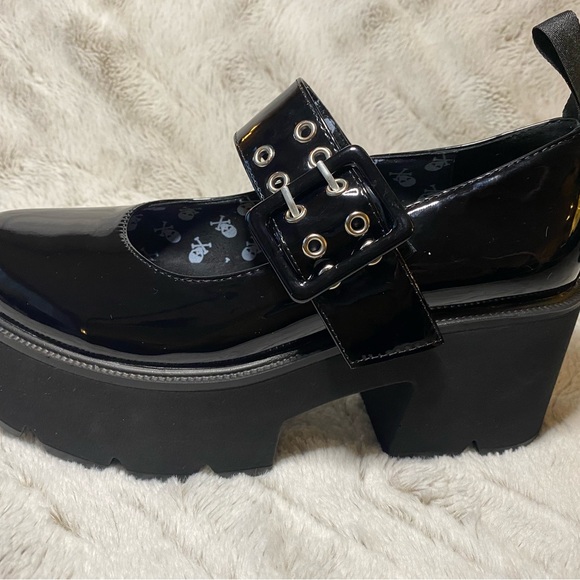Black Patent Hallway Platform Mary Janes - Picture 8 of 12